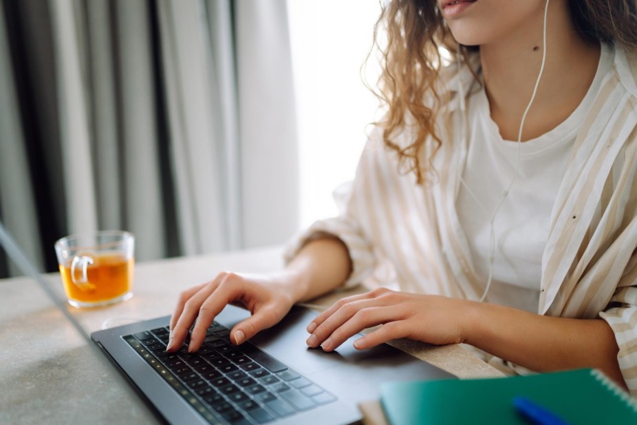 Small blog post glowing on laptop screen
