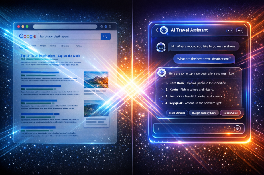 Google search ranking versus AI answer engines