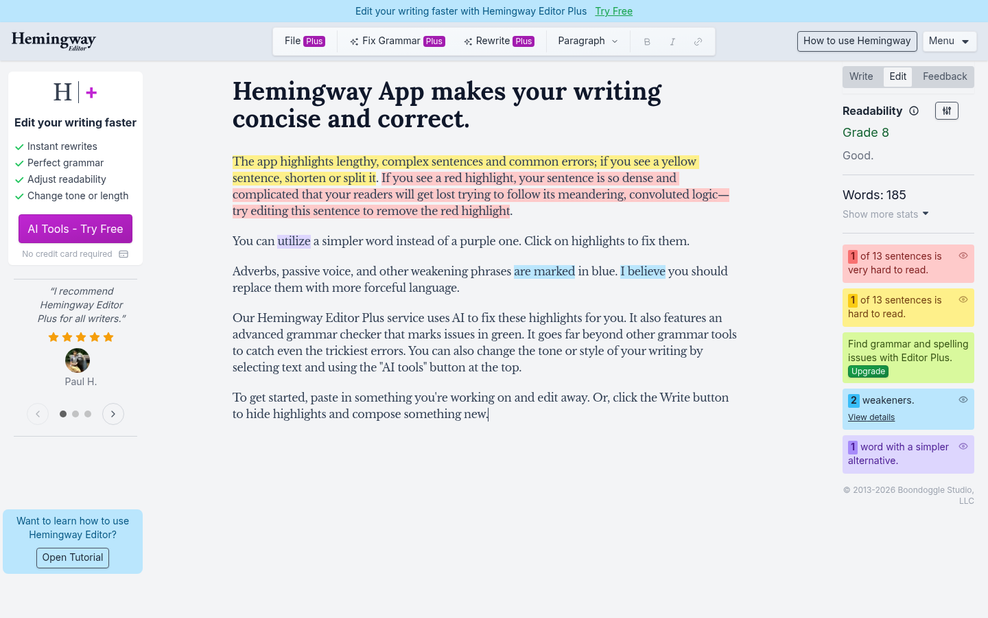 AI draft text highlighted for repetitive patterns