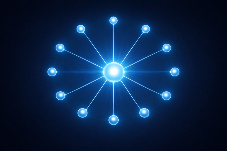 Keyword content cluster diagram with linked pages