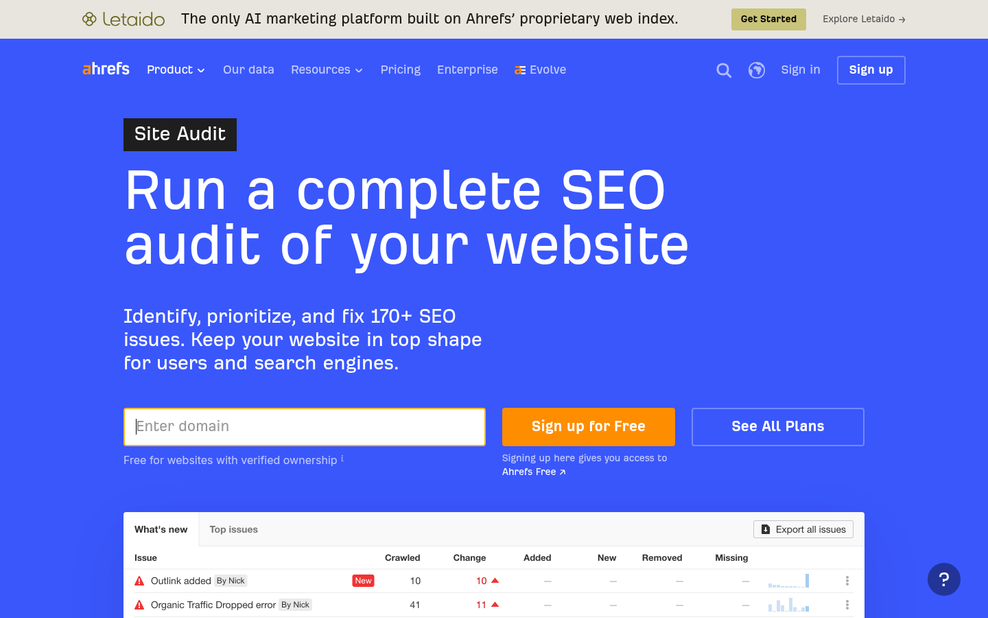 SEO audit spreadsheet tracking featured snippet data