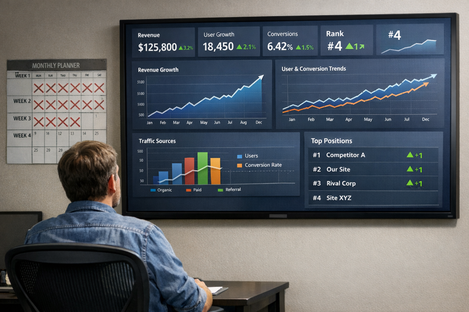 Dashboard showing reindexing and monitoring metrics