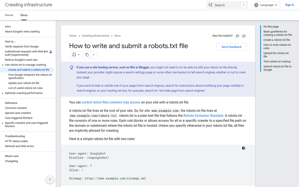 Robots.txt file blocking website crawler access