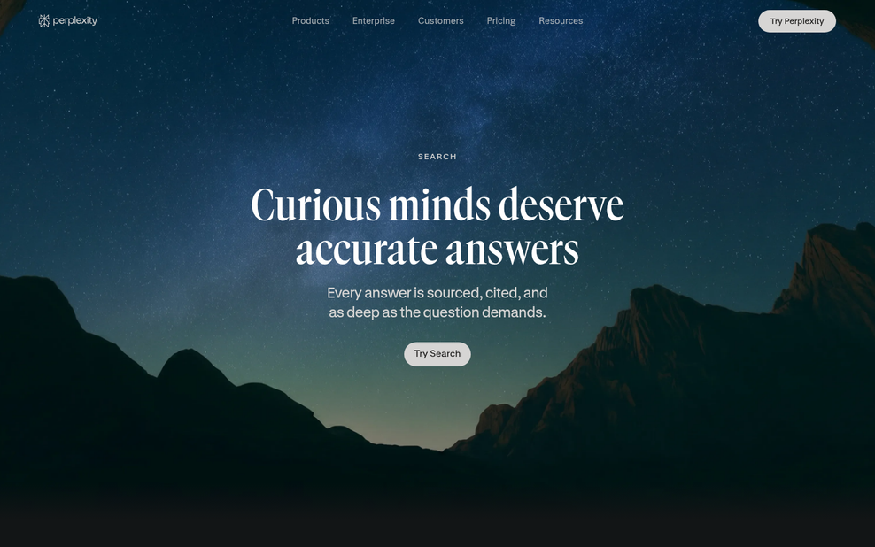 Perplexity search results with citation sources